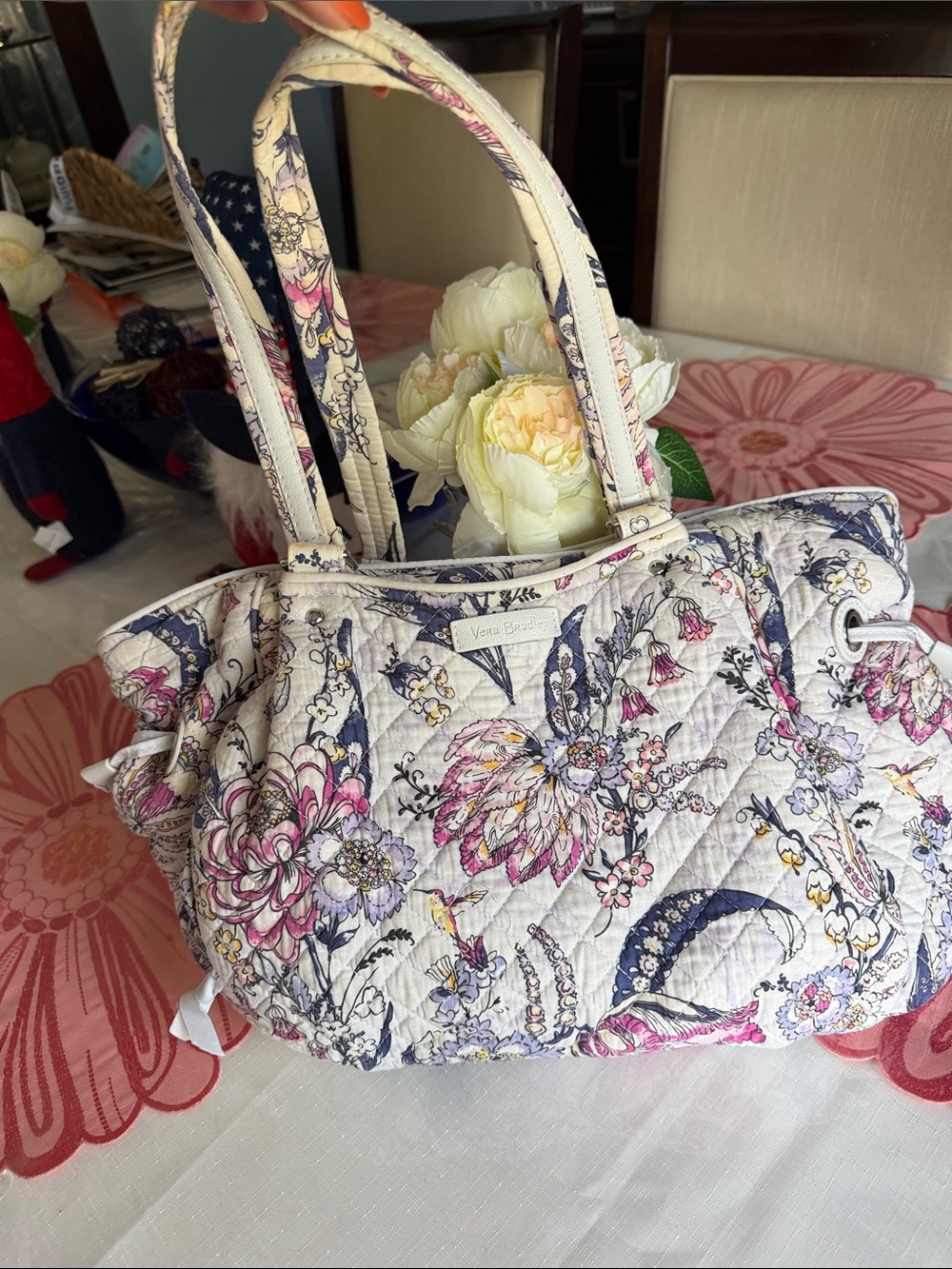 Vera Bradley Cream Quilted Floral Tote